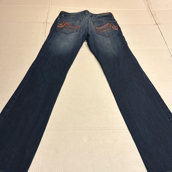 DKNY Downtown Brooklyn blue jeans zipper with design in back multiple pockets - Picture 1 of 11